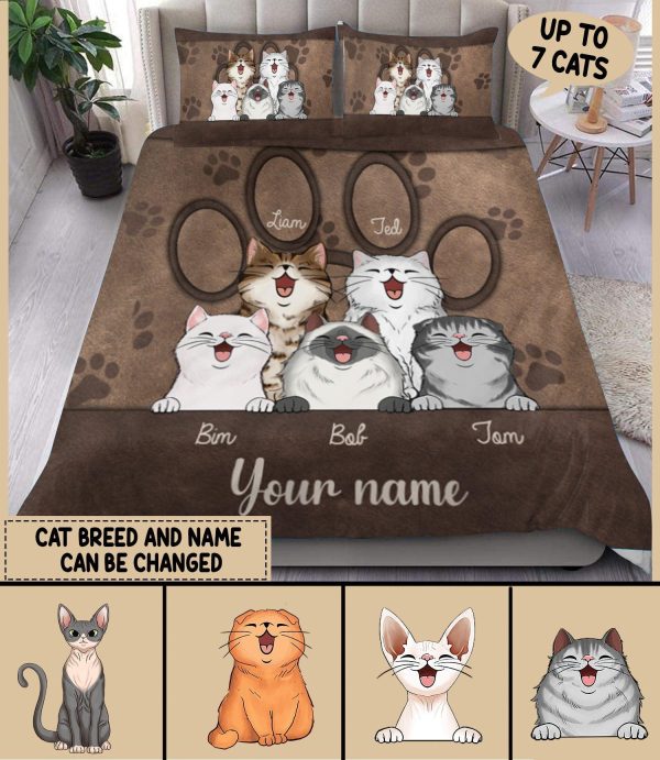 Cat Big Paw Personalized Bedding Set, Personalized Gift for Cat Lovers, Cat Mom, Cat Dad - BD051PS07 For Cheap